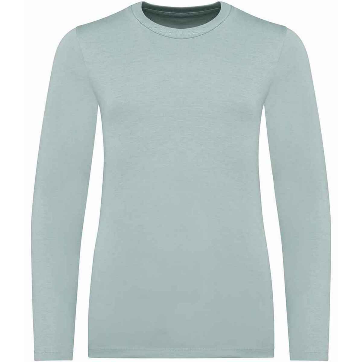 Jade Green - Front - Native Spirit Childrens-Kids Organic Cotton Long-Sleeved T-Shirt