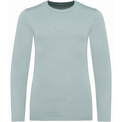 Jade Green - Front - Native Spirit Childrens-Kids Organic Cotton Long-Sleeved T-Shirt