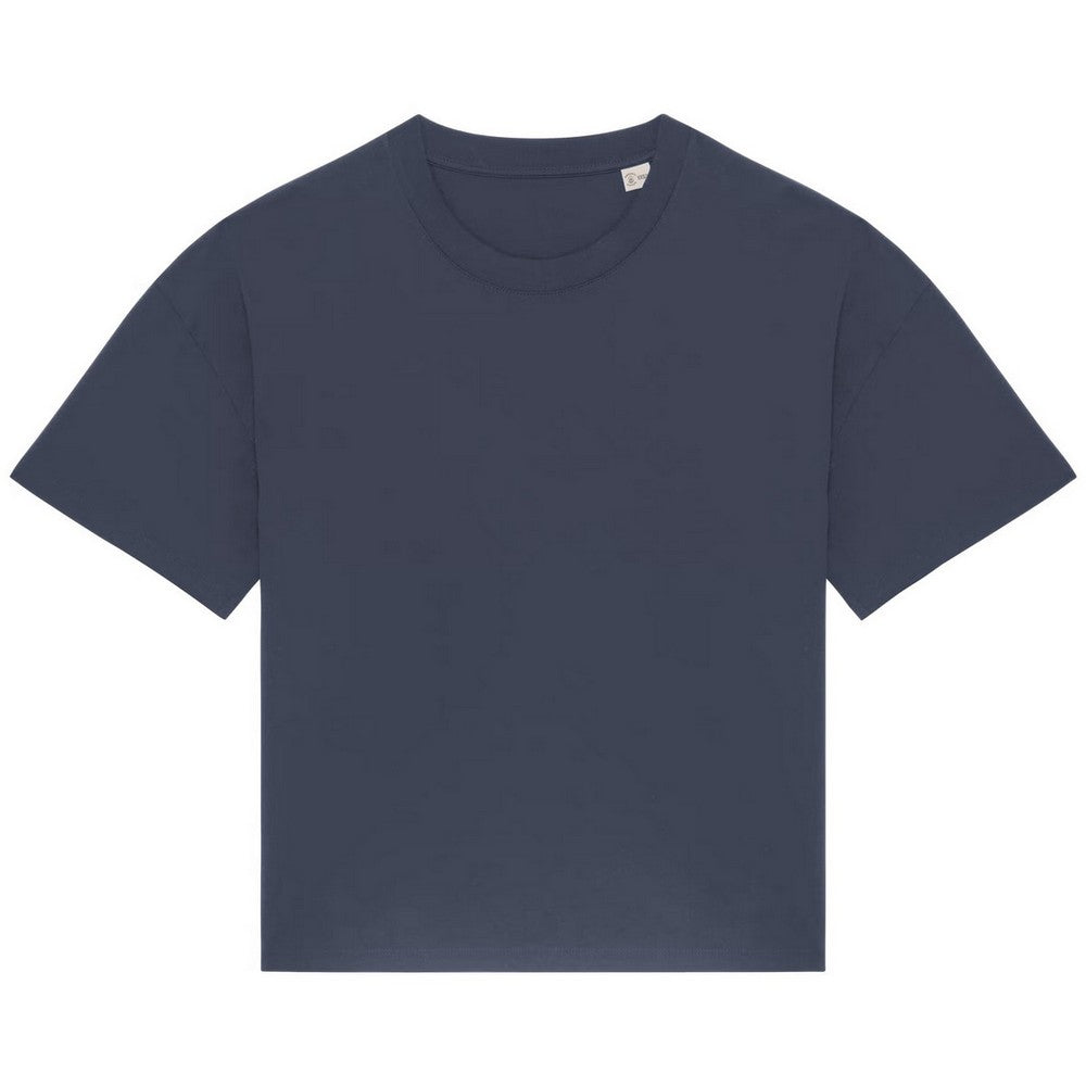 Navy - Front - Native Spirit Womens-Ladies Oversized T-Shirt