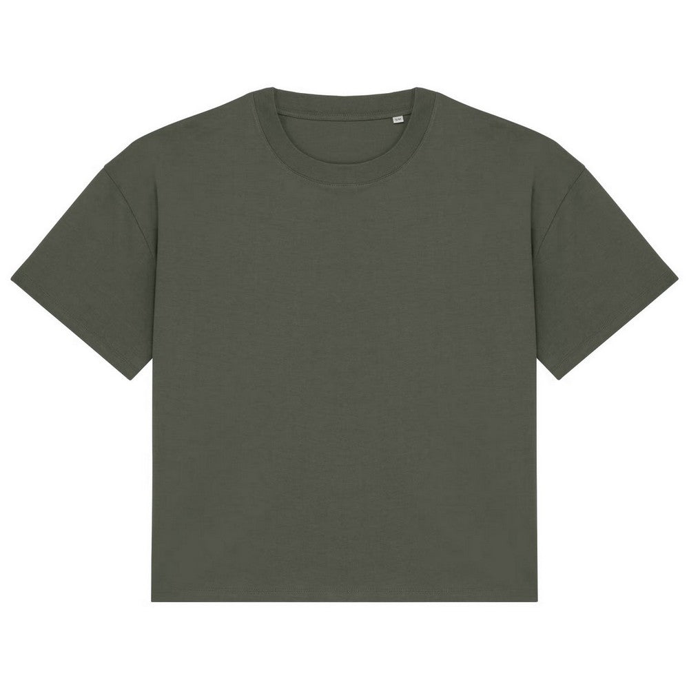 Organic Khaki - Front - Native Spirit Womens-Ladies Oversized T-Shirt