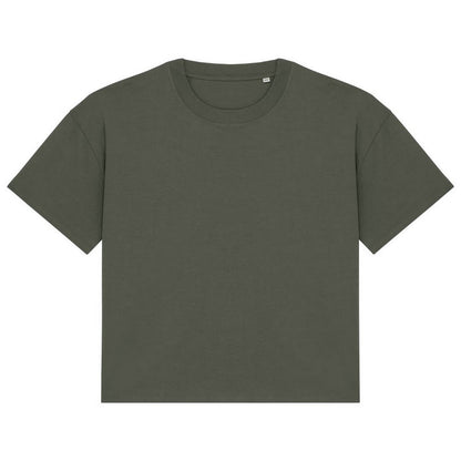 Organic Khaki - Front - Native Spirit Womens-Ladies Oversized T-Shirt