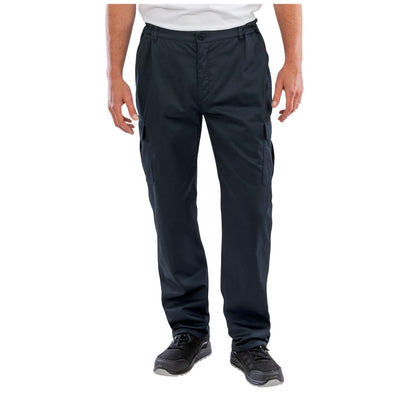 Navy - Front - Result Genuine Recycled Mens Plain Work Trousers