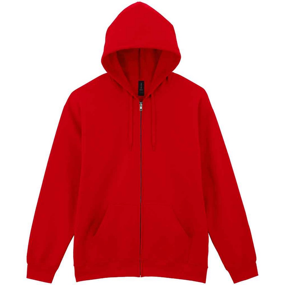 Red - Front - Gildan Unisex Adult Softstyle Midweight Full Zip Hoodie