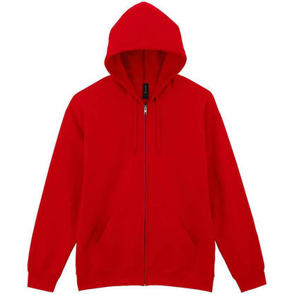 Red - Front - Gildan Unisex Adult Softstyle Midweight Full Zip Hoodie
