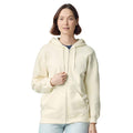 Off White - Side - Gildan Unisex Adult Softstyle Midweight Full Zip Hoodie