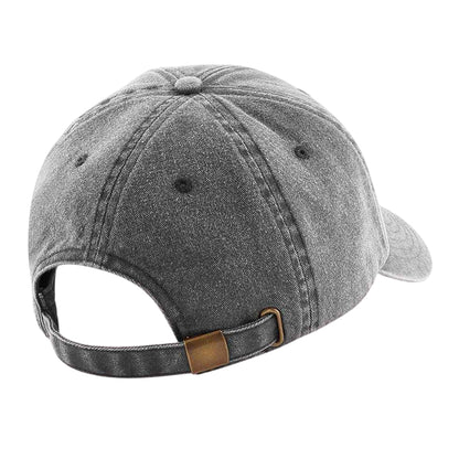 Vintage Black - Back - Beechfield Childrens-Kids Vintage Low Profile Baseball Cap