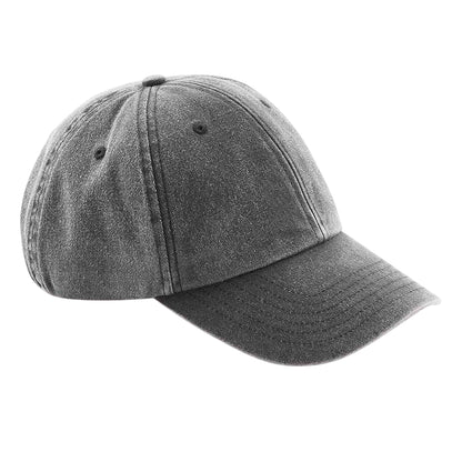 Vintage Black - Front - Beechfield Childrens-Kids Vintage Low Profile Baseball Cap
