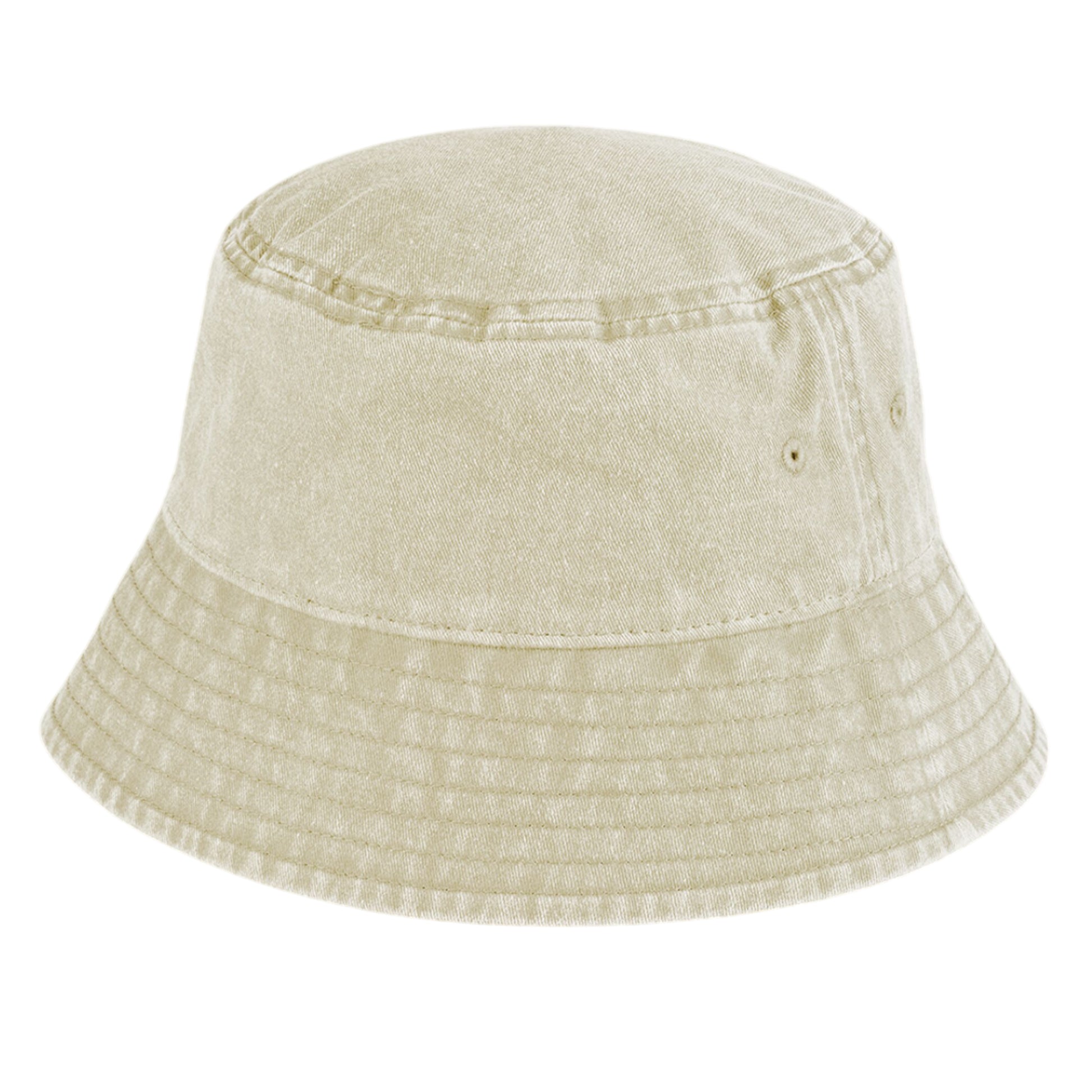 Vintage Sand - Back - Beechfield Childrens-Kids Vintage Bucket Hat