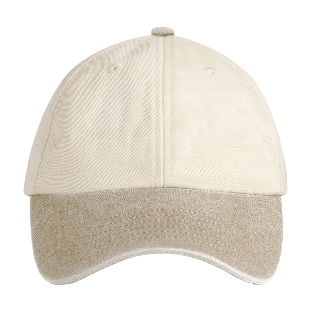 Natural-Desert Sand - Side - Beechfield Unisex Adult Contrast Low Profile Baseball Cap