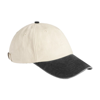 Natural-Vintage Black - Front - Beechfield Unisex Adult Contrast Low Profile Baseball Cap