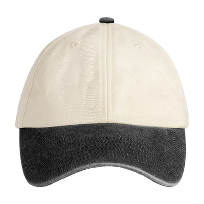 Natural-Vintage Black - Side - Beechfield Unisex Adult Contrast Low Profile Baseball Cap