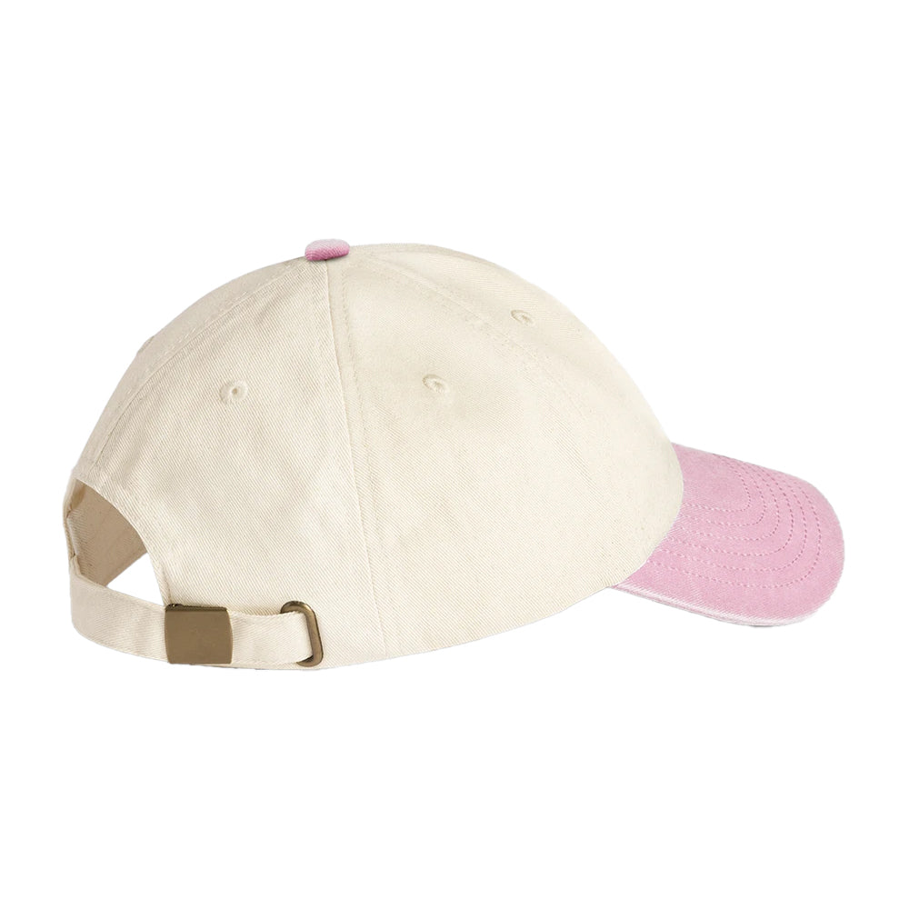 Natural-Vintage Dusky Pink - Back - Beechfield Unisex Adult Contrast Low Profile Baseball Cap