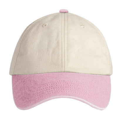 Natural-Vintage Dusky Pink - Side - Beechfield Unisex Adult Contrast Low Profile Baseball Cap