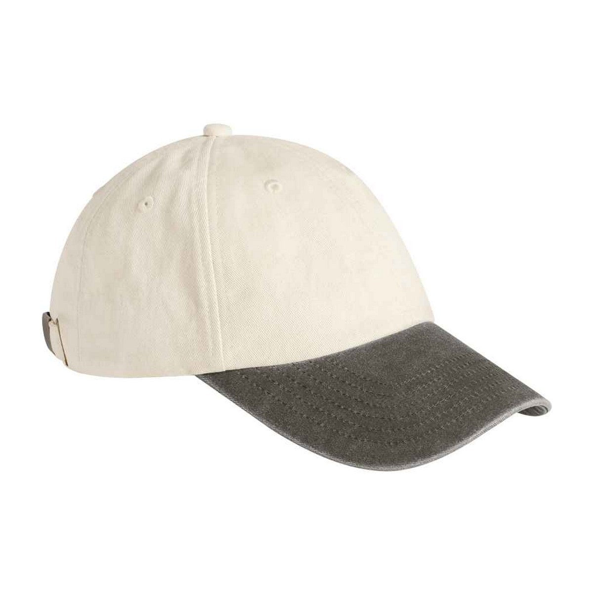 Vintage Brown-Natural - Front - Beechfield Unisex Adult Contrast Low Profile Baseball Cap