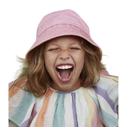 Vintage Dusky Pink - Side - Beechfield Childrens-Kids Vintage Bucket Hat
