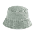 Vintage Sage Green - Back - Beechfield Childrens-Kids Vintage Bucket Hat
