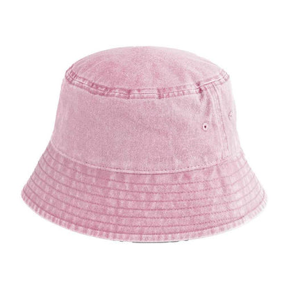 Vintage Dusky Pink - Back - Beechfield Childrens-Kids Vintage Bucket Hat