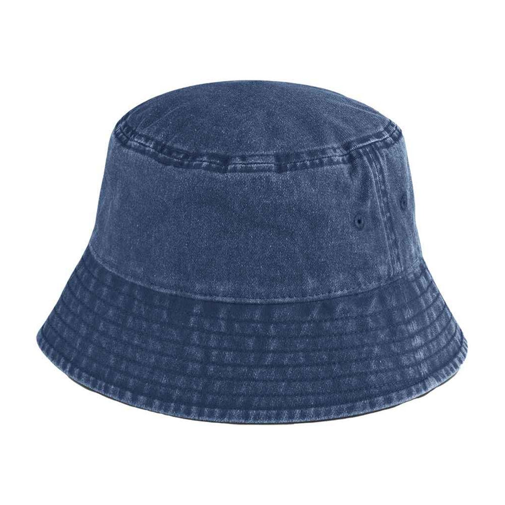 Vintage Denim - Back - Beechfield Childrens-Kids Vintage Bucket Hat