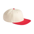 Natural-Red - Front - Beechfield Contrast Flat Peak Baseball Cap