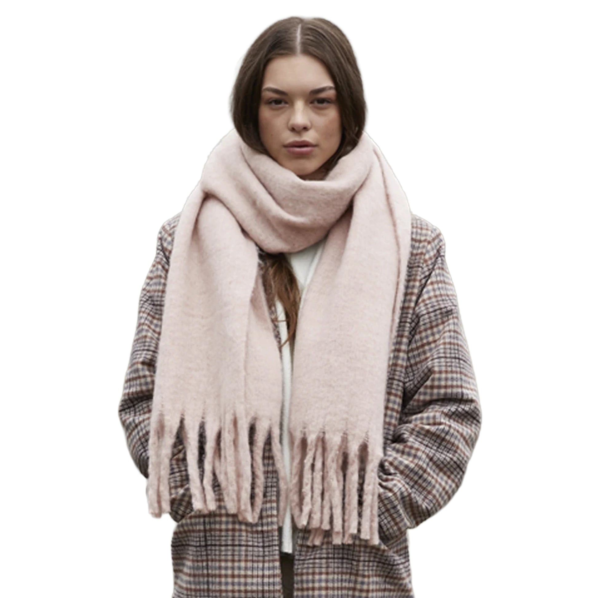 Blush Pink - Back - Beechfield Fluffy Scarf