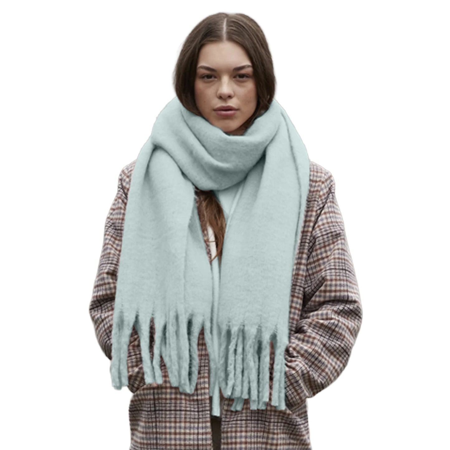 Heather Grey - Back - Beechfield Fluffy Scarf