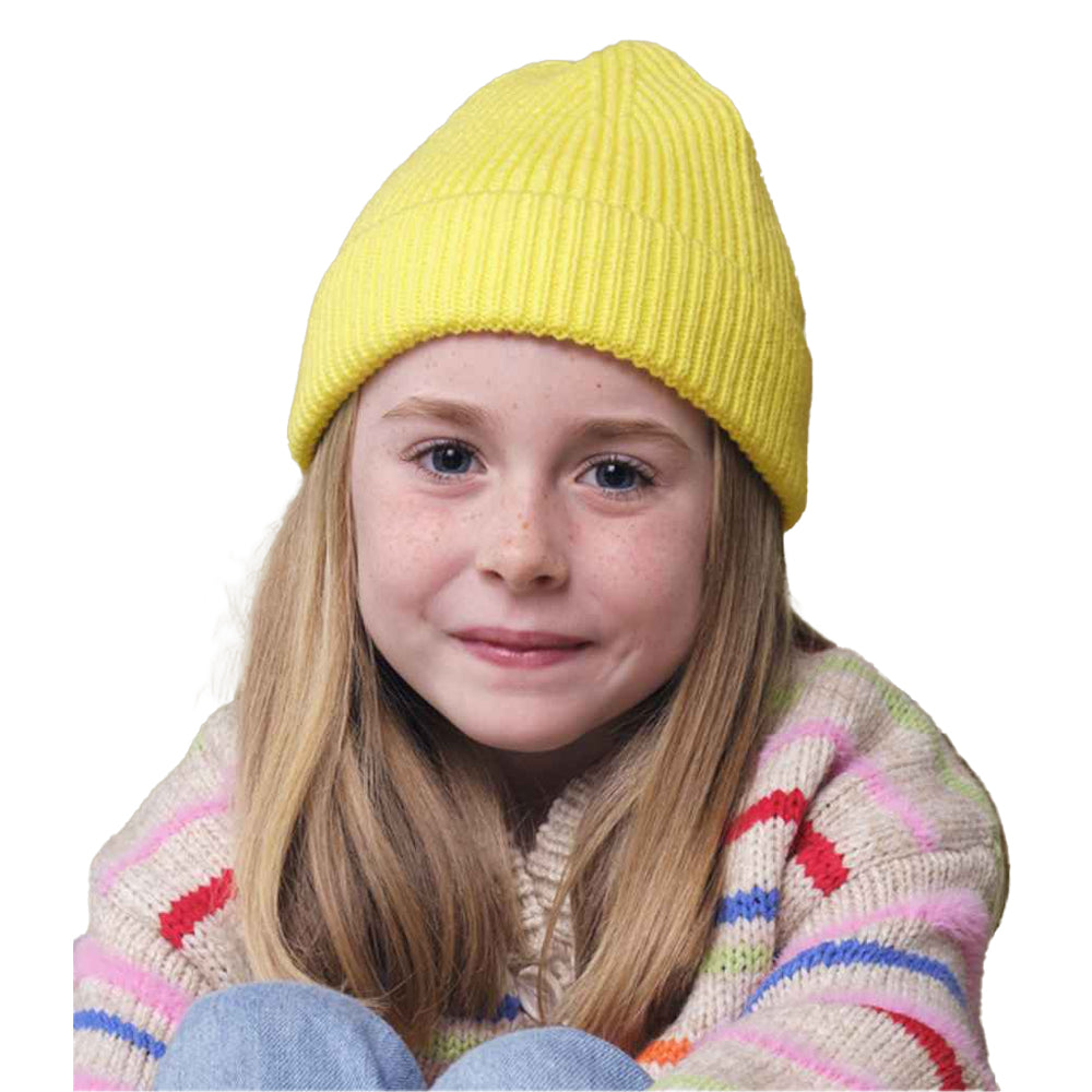 Lemon - Side - Beechfield Childrens-Kids Fashion Beanie