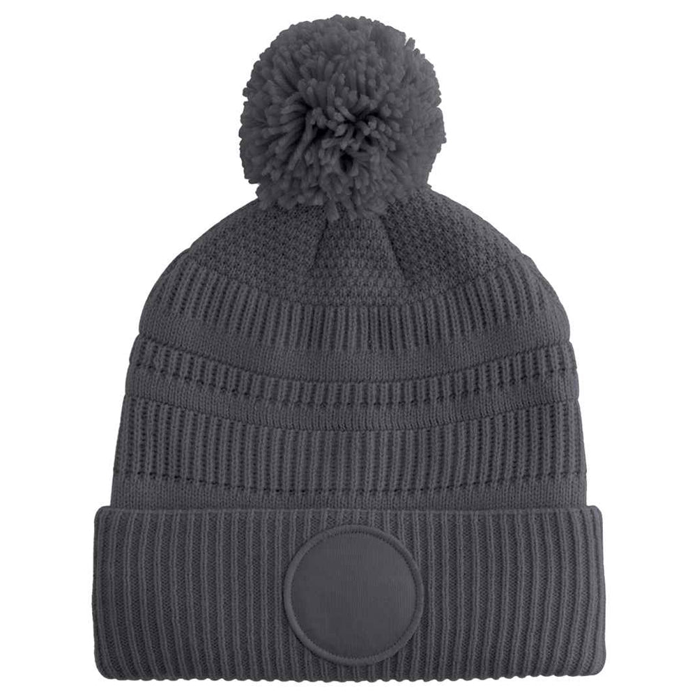Graphite Grey - Back - Beechfield Mens Patch Beanie