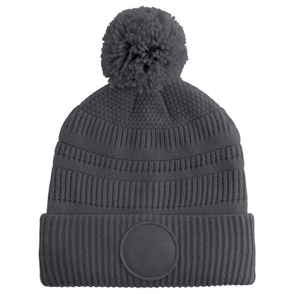 Graphite Grey - Back - Beechfield Mens Patch Beanie