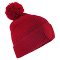 Classic Red - Front - Beechfield Mens Patch Beanie