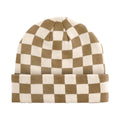 Biscuit-Almond - Front - Beechfield Unisex Adult Checkerboard Beanie