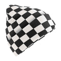 Black-Soft White - Back - Beechfield Unisex Adult Checkerboard Beanie