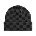 Black-Charcoal - Front - Beechfield Unisex Adult Checkerboard Beanie