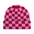 Classic Red-True Pink - Front - Beechfield Unisex Adult Checkerboard Beanie