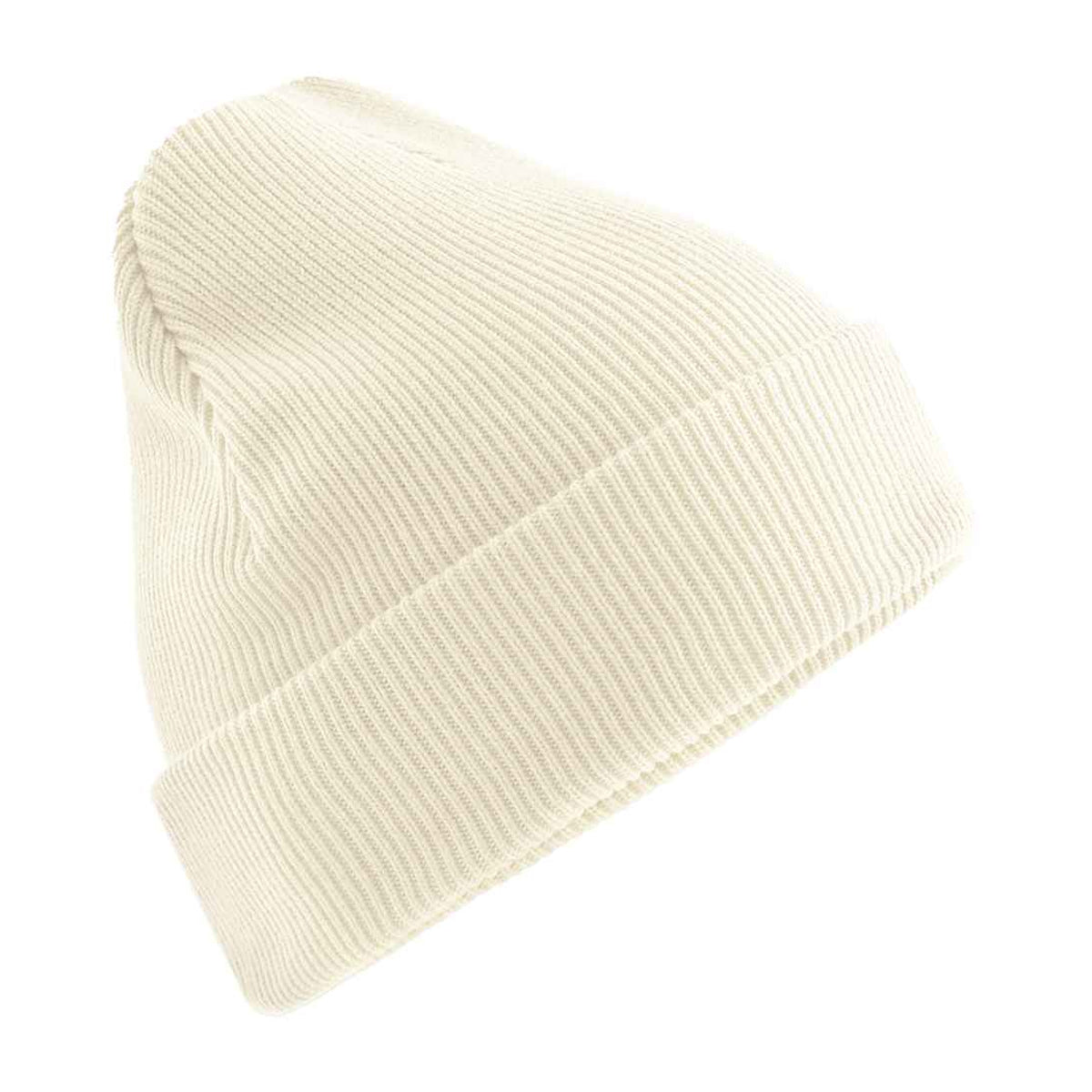 Off White - Front - Beechfield Unisex Adult Cuffed Organic Cotton Heavyweight Beanie