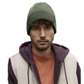 Olive Green - Side - Beechfield Unisex Adult Cuffed Organic Cotton Heavyweight Beanie