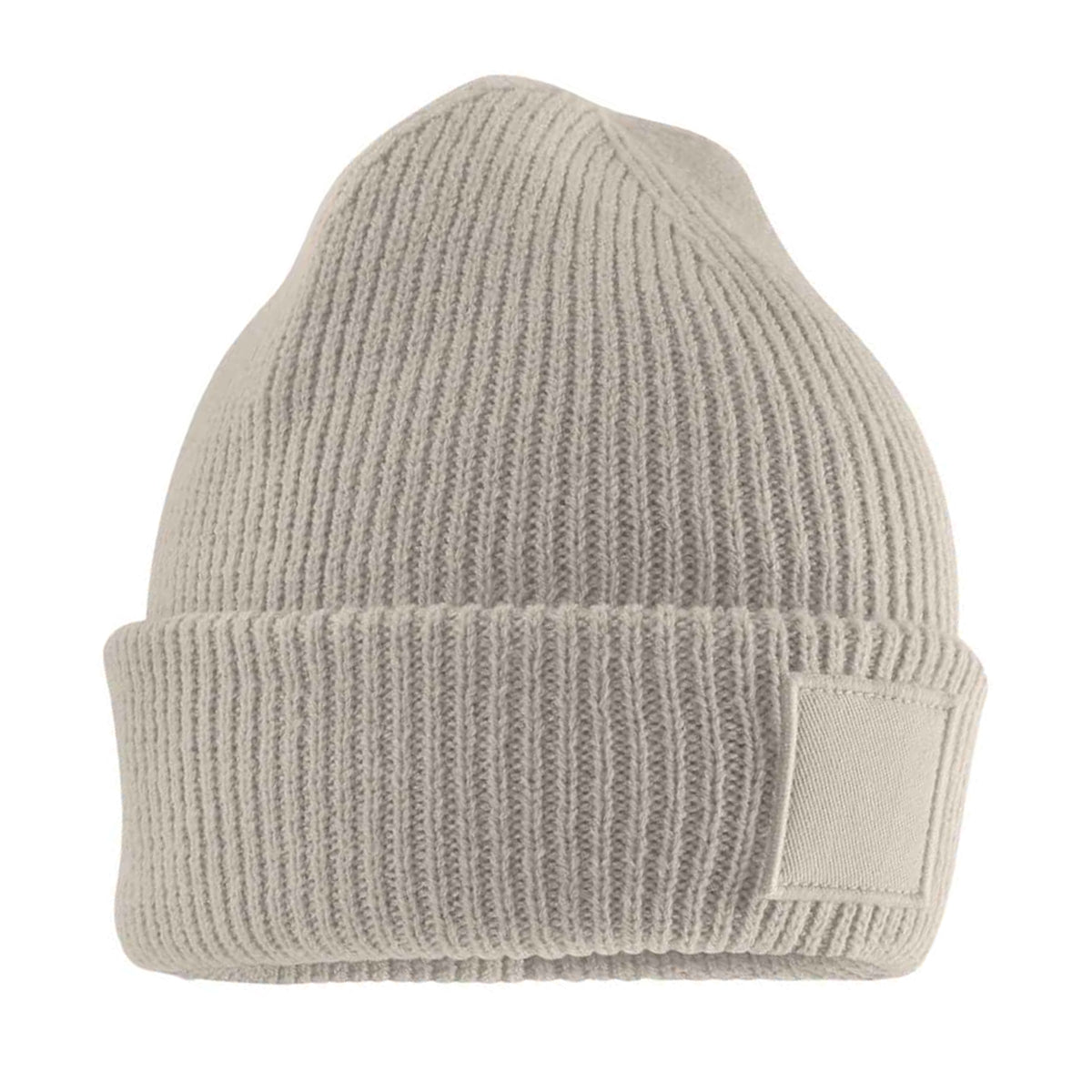 Natural Stone - Back - Beechfield Childrens-Kids Cuffed Tonal Patch Beanie