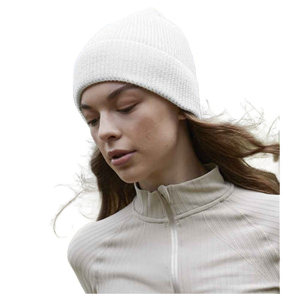 White - Side - Beechfield Unisex Adult Streetlite Reflective Beanie