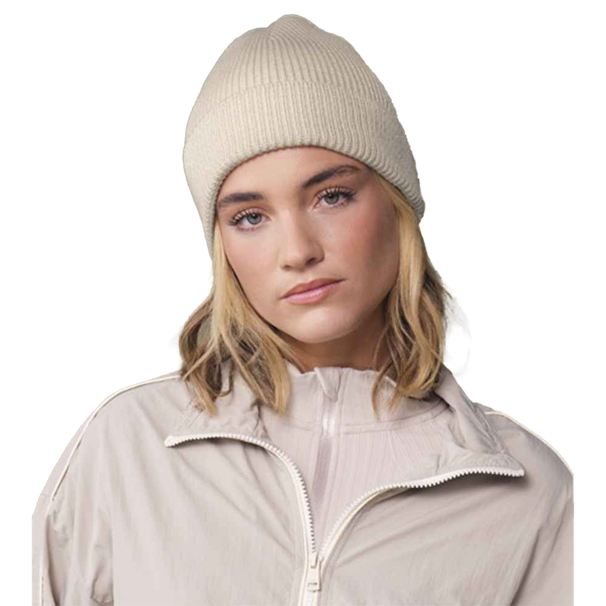 Almond - Side - Beechfield Unisex Adult Streetlite Reflective Beanie