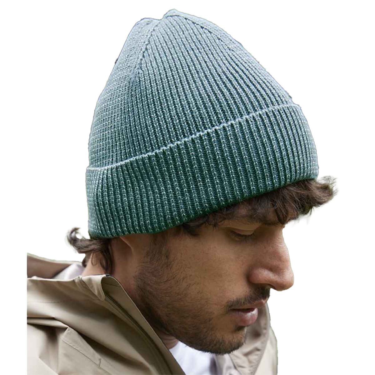 Marina Green - Side - Beechfield Unisex Adult Streetlite Reflective Beanie
