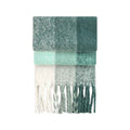 Green - Front - Beechfield Checkered Fluffy Scarf