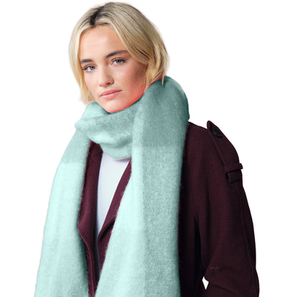 Green - Back - Beechfield Checkered Fluffy Scarf