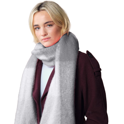 Grey - Back - Beechfield Checkered Fluffy Scarf