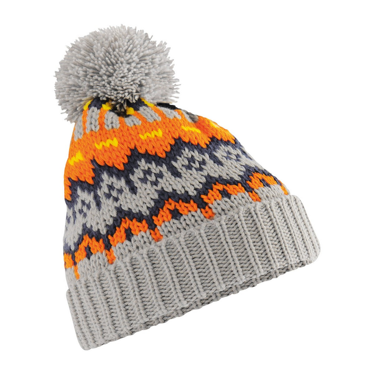Glacier Grey - Front - Beechfield Unisex Adult Retro Skiing Beanie