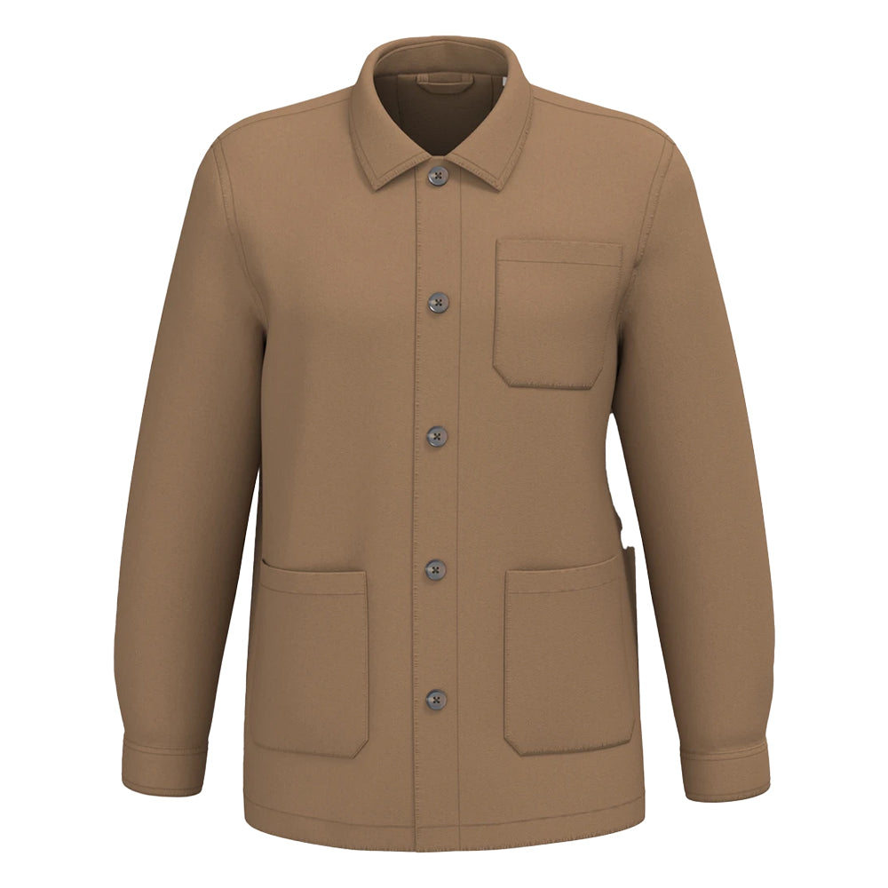 Washed Dark Camel - Front - Native Spirit Mens Washed Work Jacket