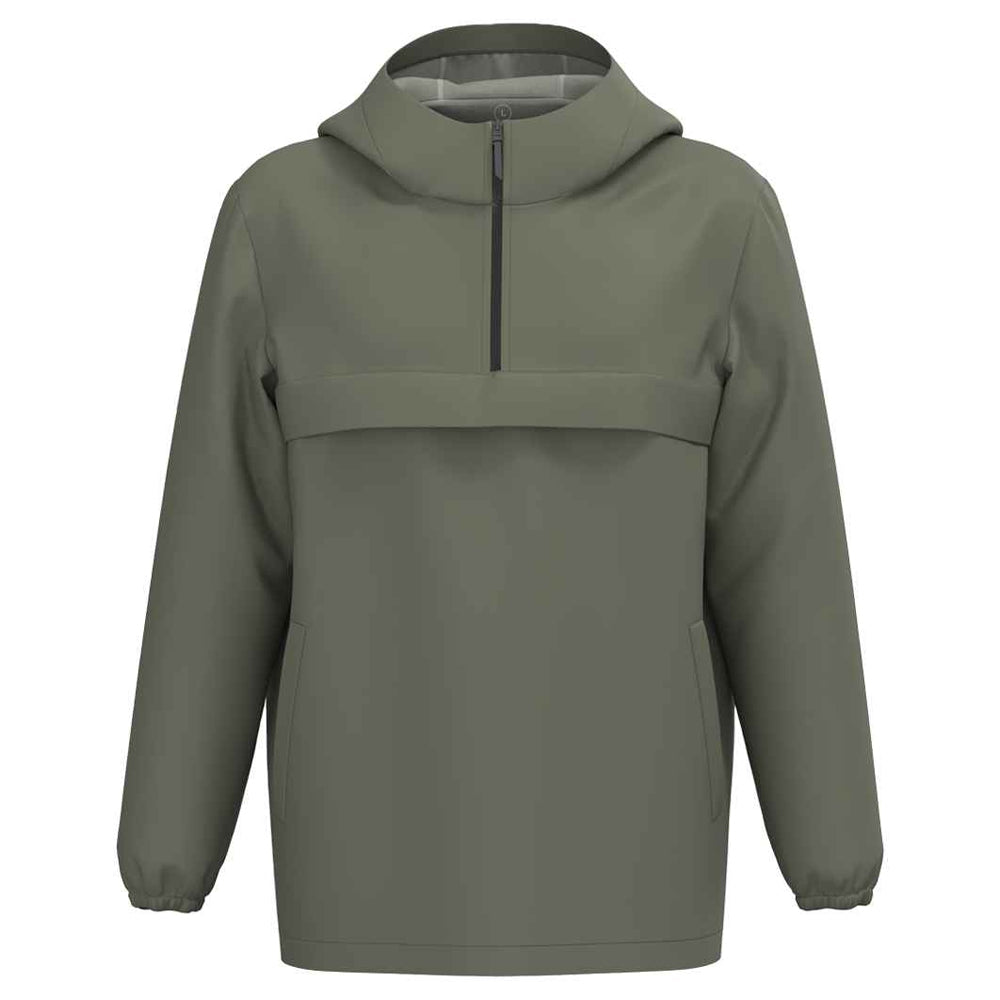 Organic Khaki - Front - Native Spirit Unisex Adult Waterproof Quarter Zip Windbreaker