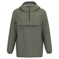 Organic Khaki - Front - Native Spirit Unisex Adult Waterproof Quarter Zip Windbreaker