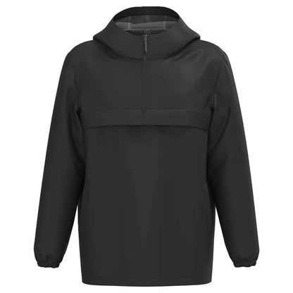 Black - Front - Native Spirit Unisex Adult Waterproof Quarter Zip Windbreaker