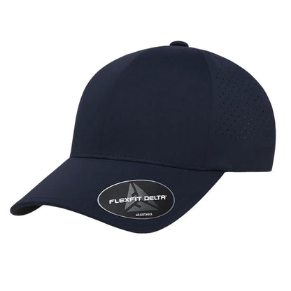 Navy - Front - Flexfit Delta Snapback Trucker Cap