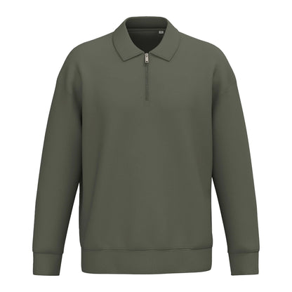 Organic Khaki - Front - Native Spirit Unisex Adult Quarter Zip Sweatshirt