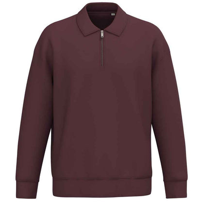 Dark Cherry - Front - Native Spirit Unisex Adult Quarter Zip Sweatshirt